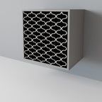 TESSELATED BLACKNESS 1-Door Sideboard in Grey Finish