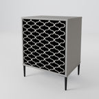 TESSELATED BLACKNESS 1-Door Sideboard in Grey Finish
