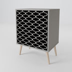 TESSELATED BLACKNESS 1-Door Sideboard in Grey Finish