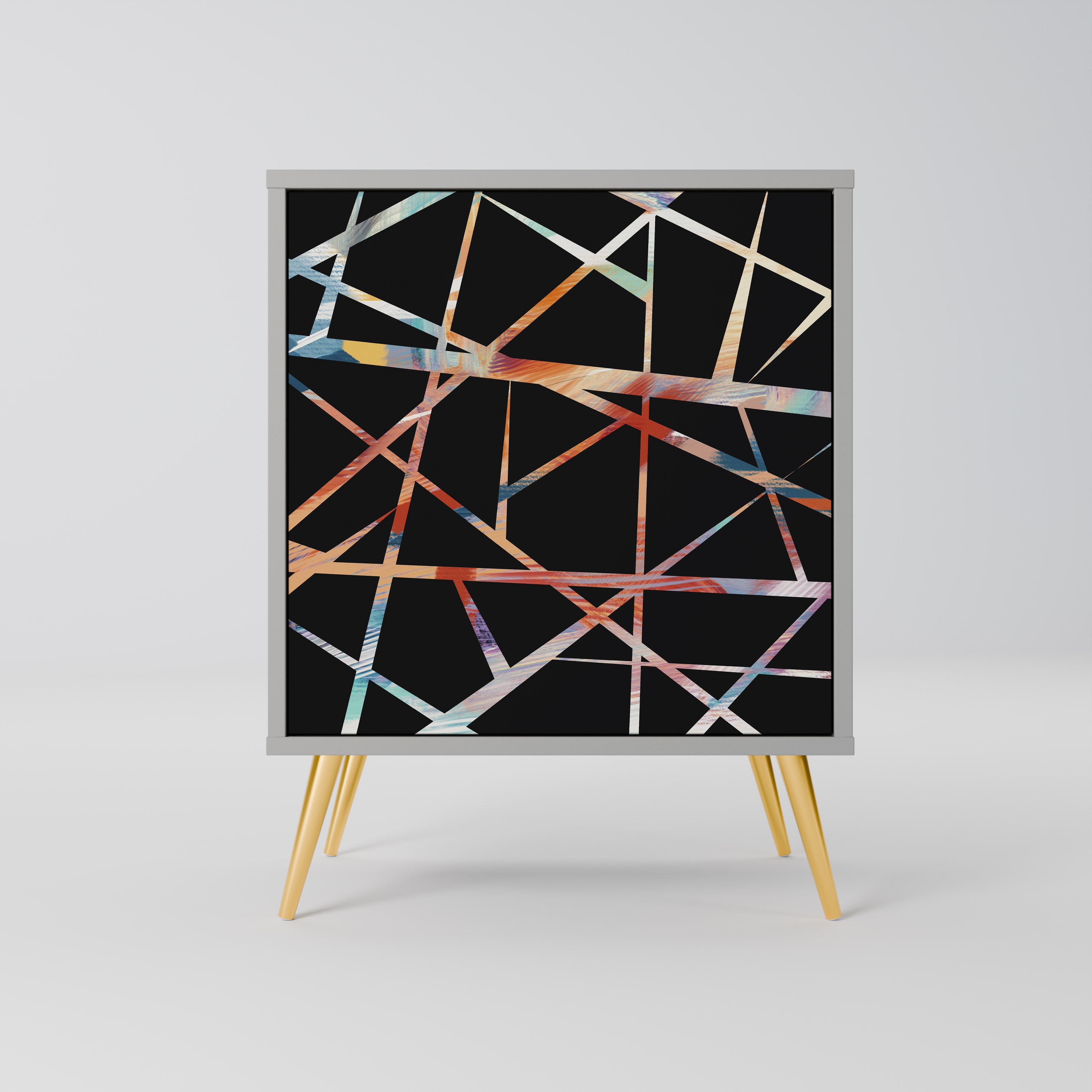 POLYGON VERVE 1-Door Sideboard in Grey Finish