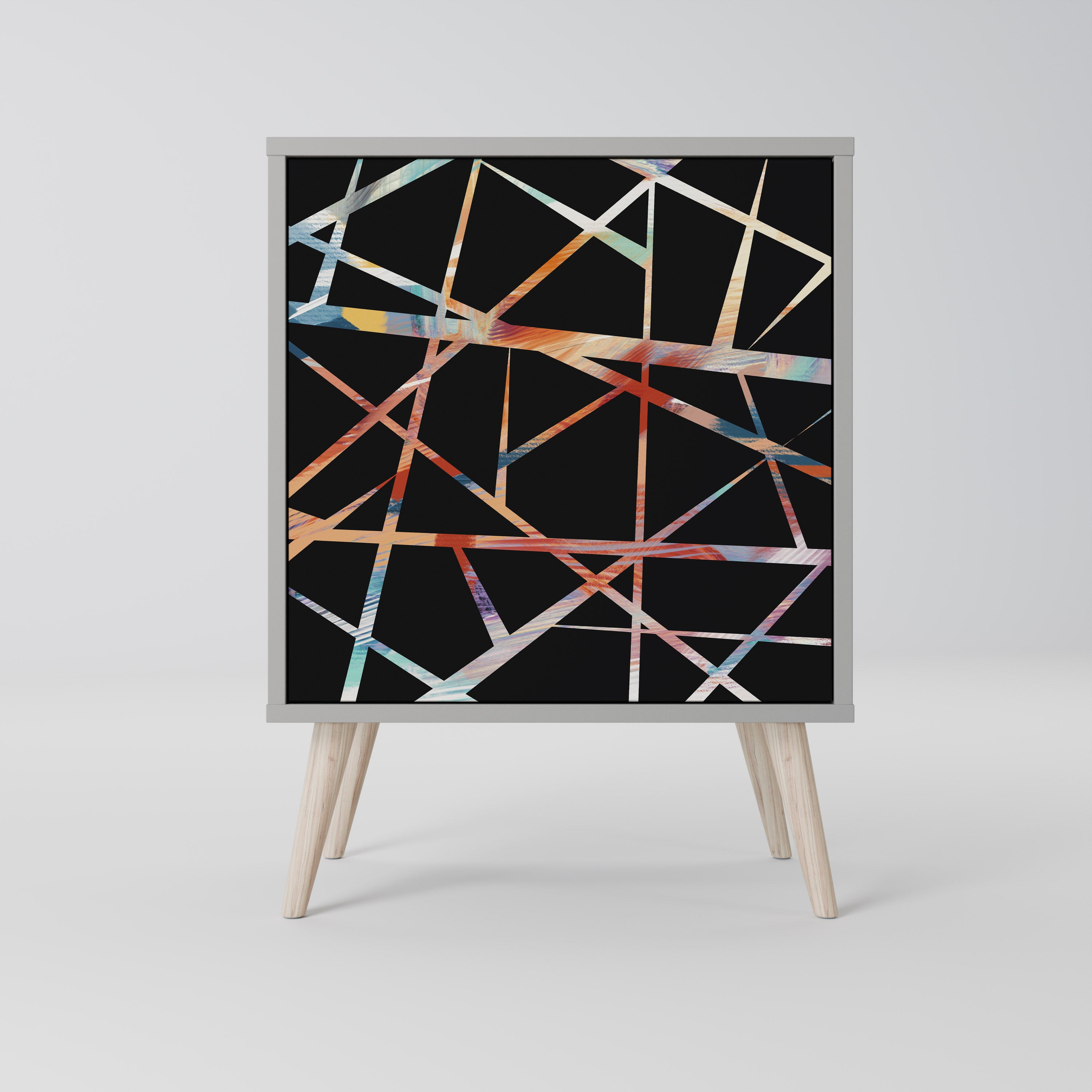 POLYGON VERVE 1-Door Sideboard in Grey Finish