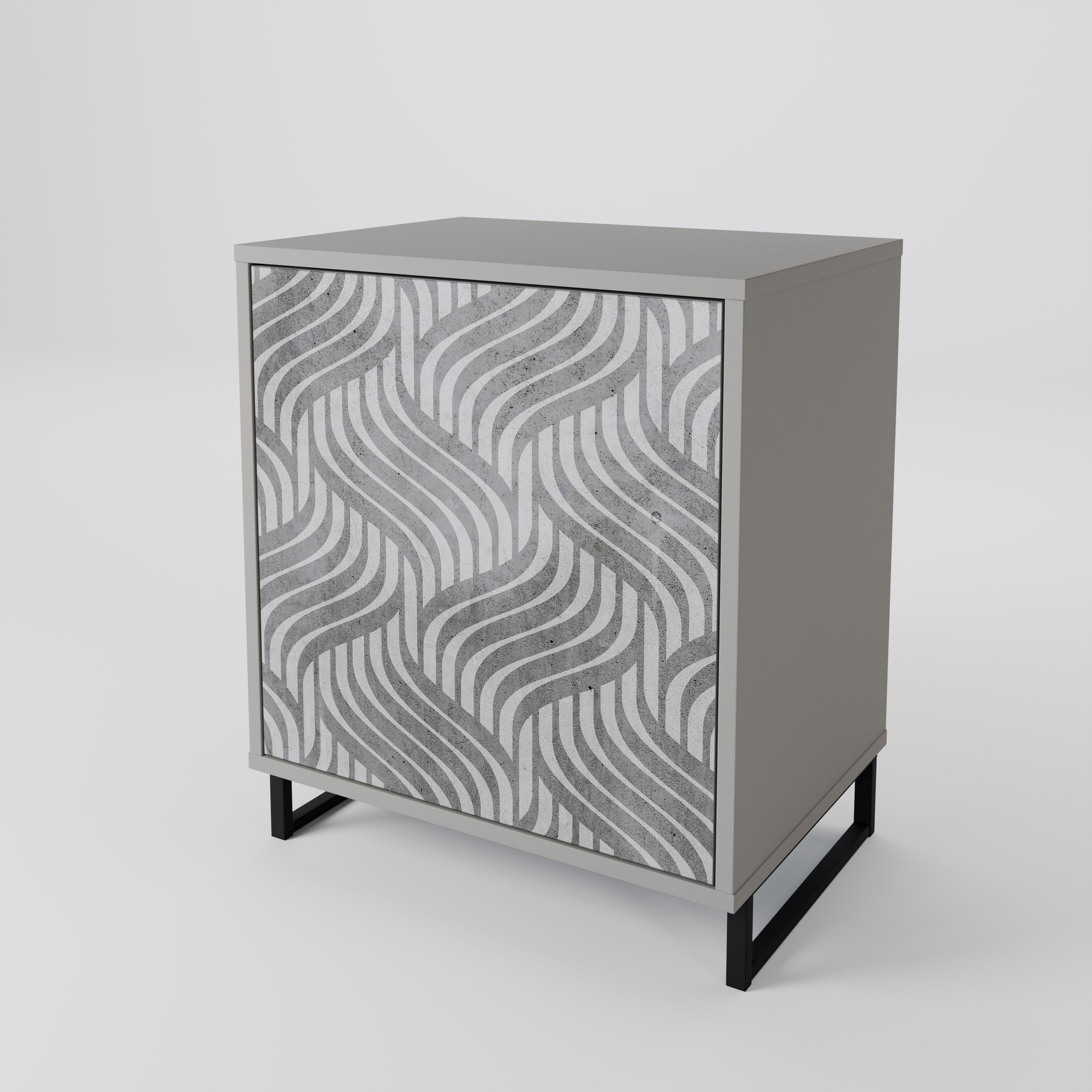 CONCRETE MOVEMENT 1-Door Sideboard in Grey Finish