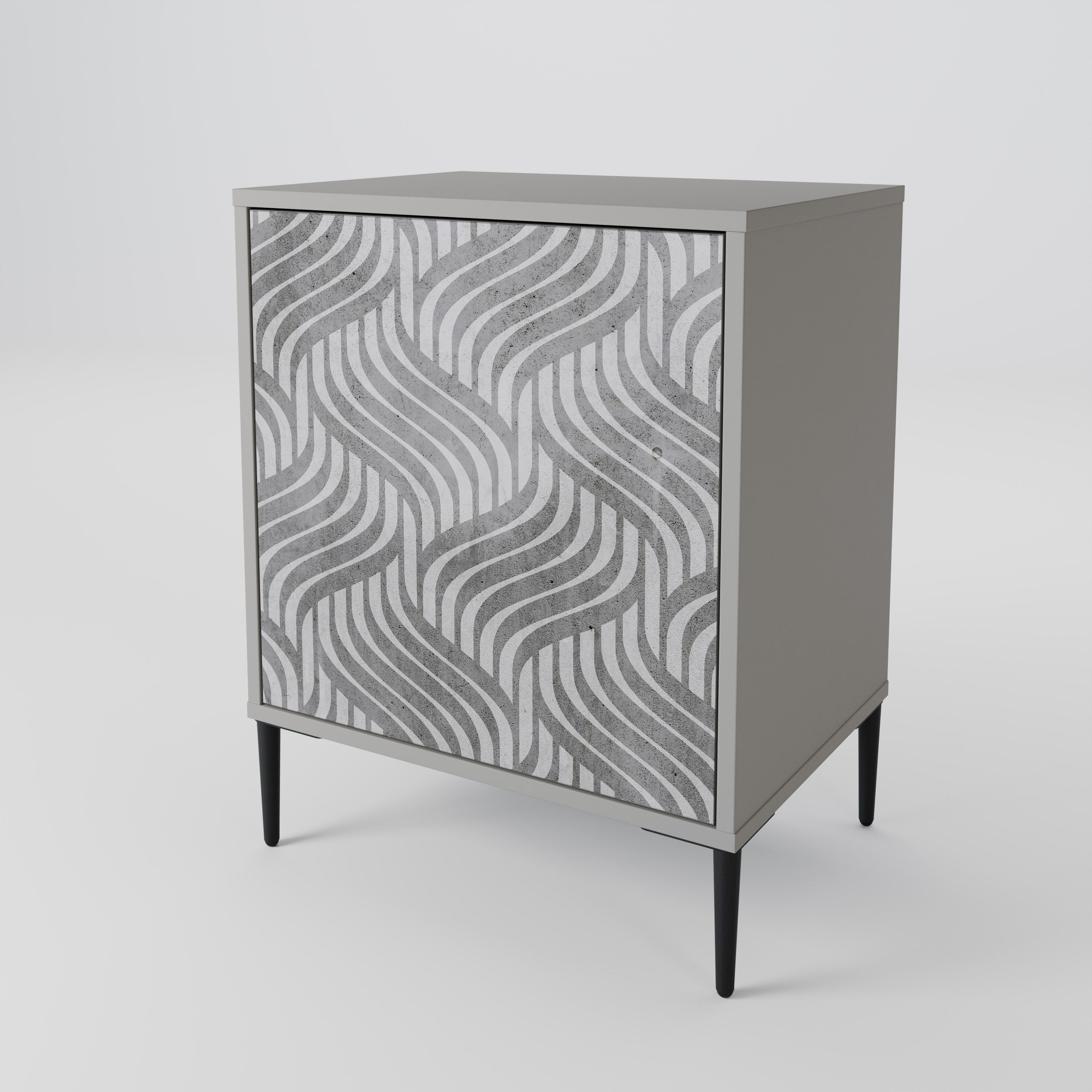 CONCRETE MOVEMENT 1-Door Sideboard in Grey Finish