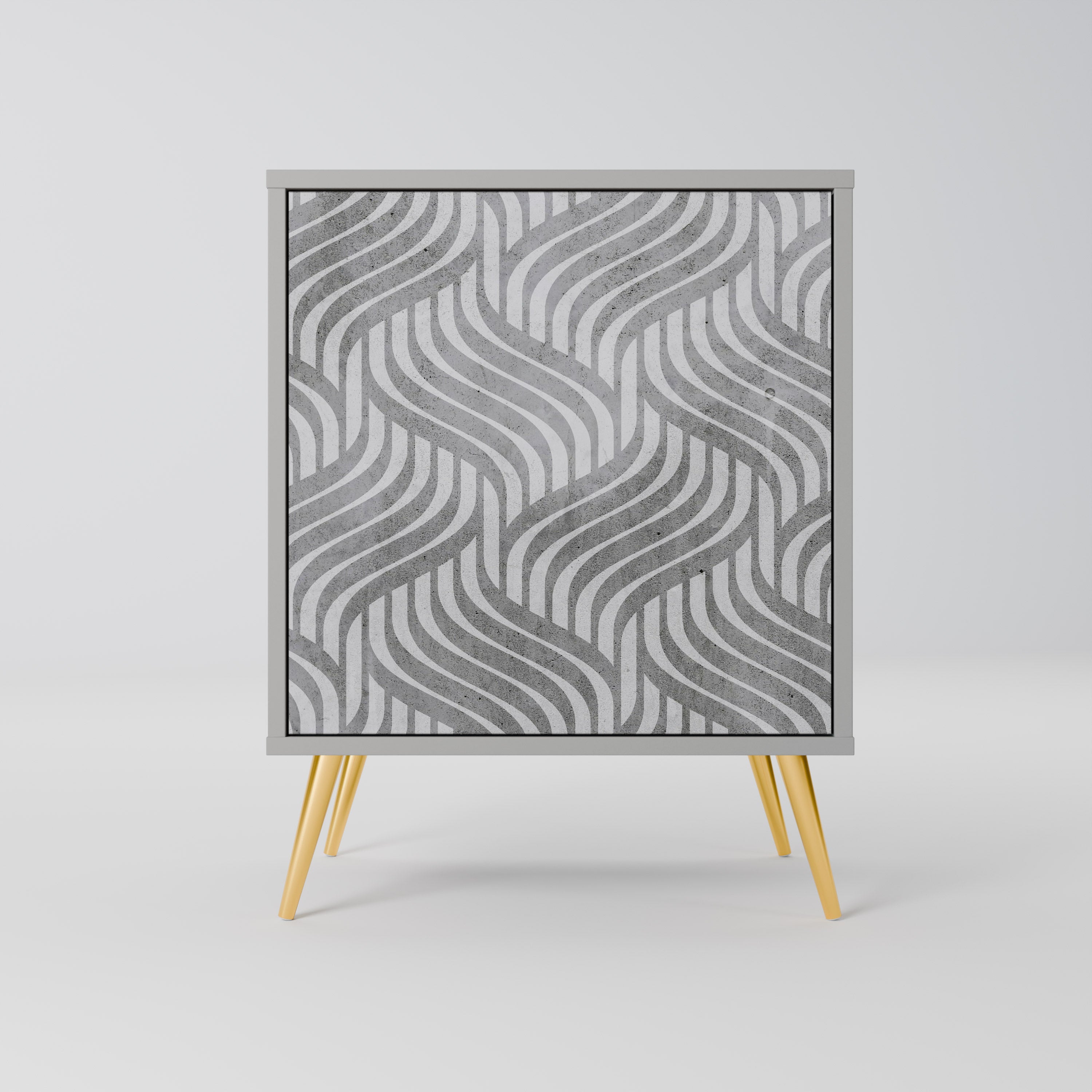 CONCRETE MOVEMENT 1-Door Sideboard in Grey Finish