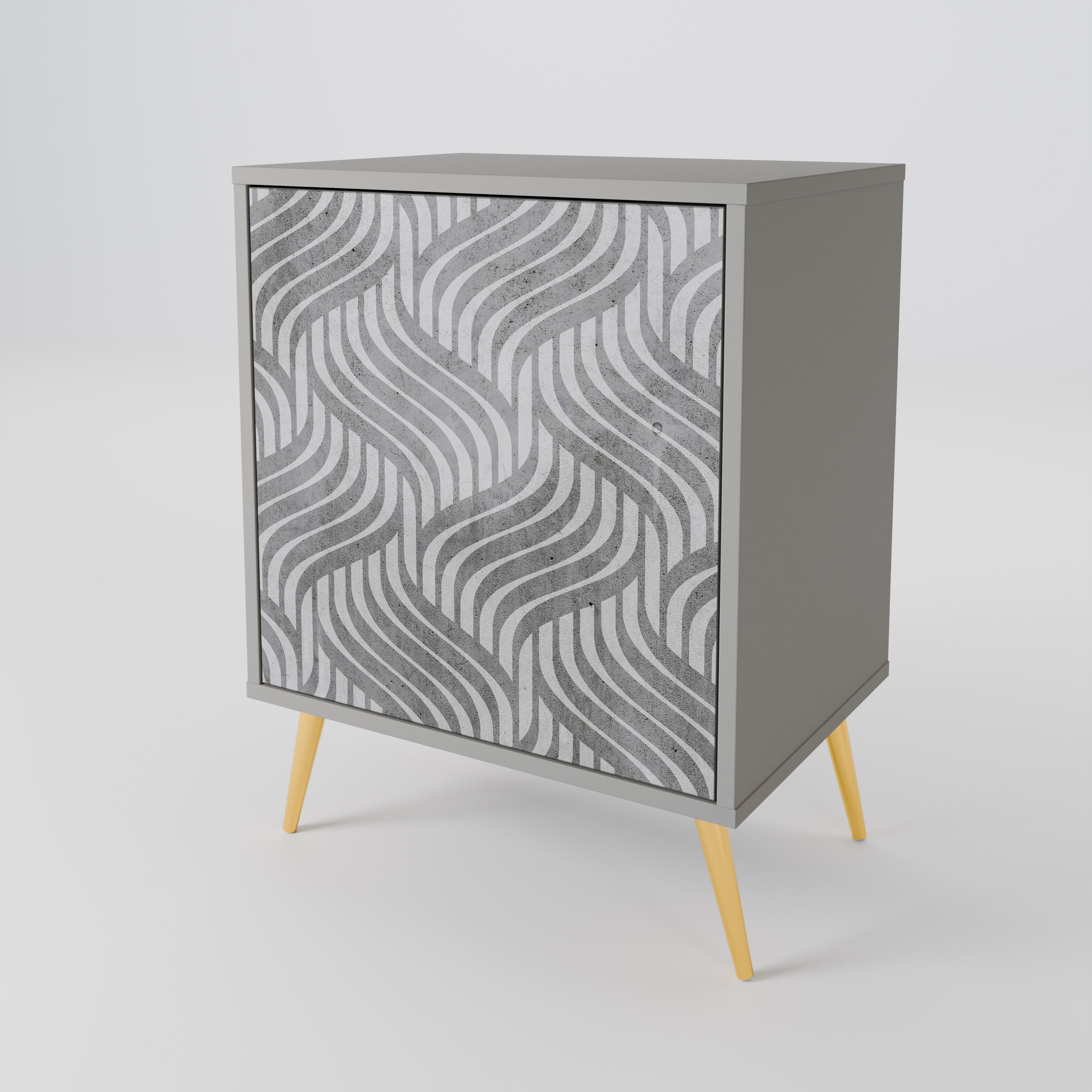 CONCRETE MOVEMENT 1-Door Sideboard in Grey Finish