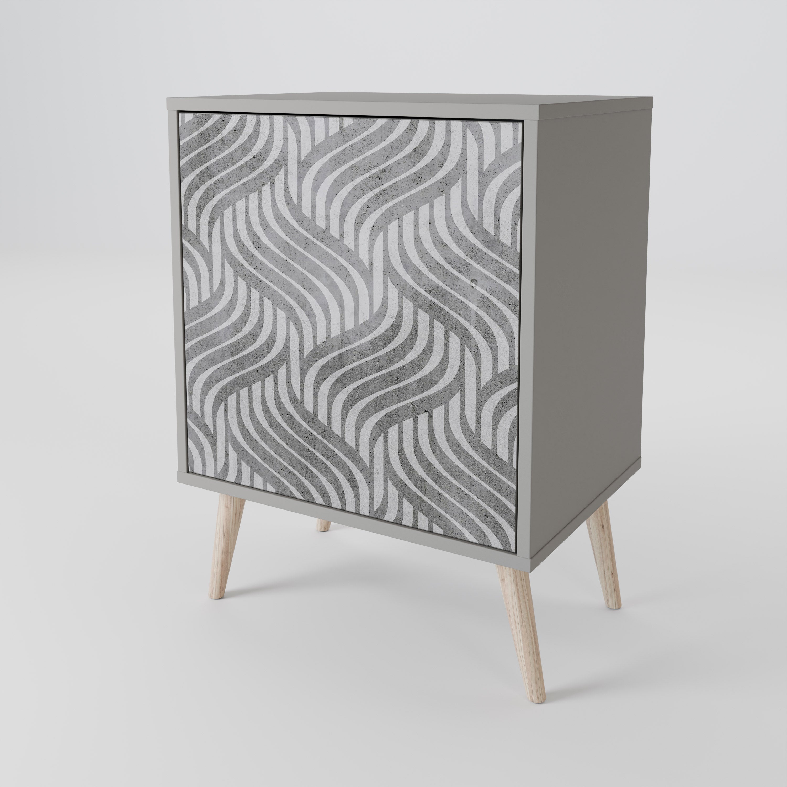 CONCRETE MOVEMENT 1-Door Sideboard in Grey Finish