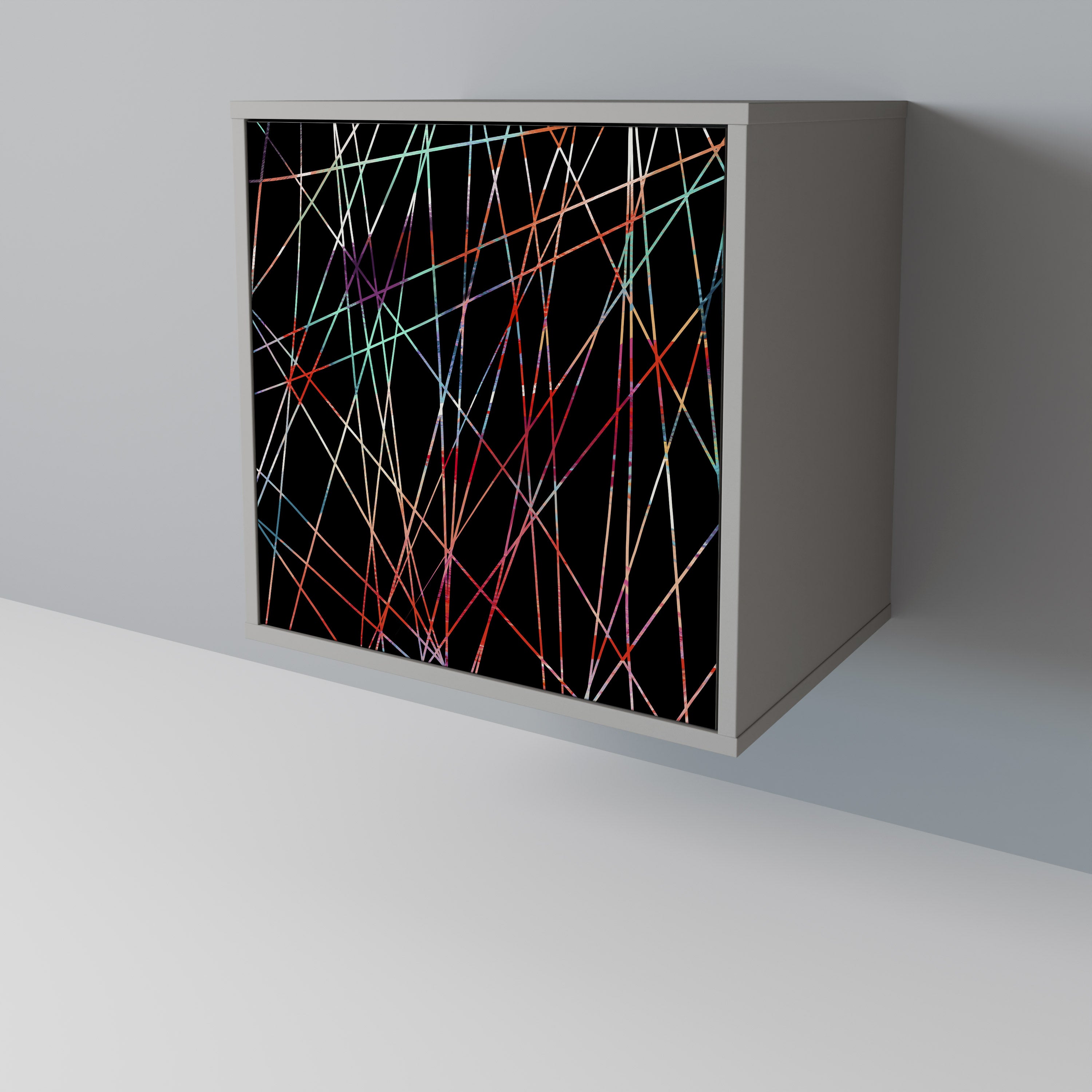 LUMINOUS SNARE 1-Door Sideboard in Grey Finish