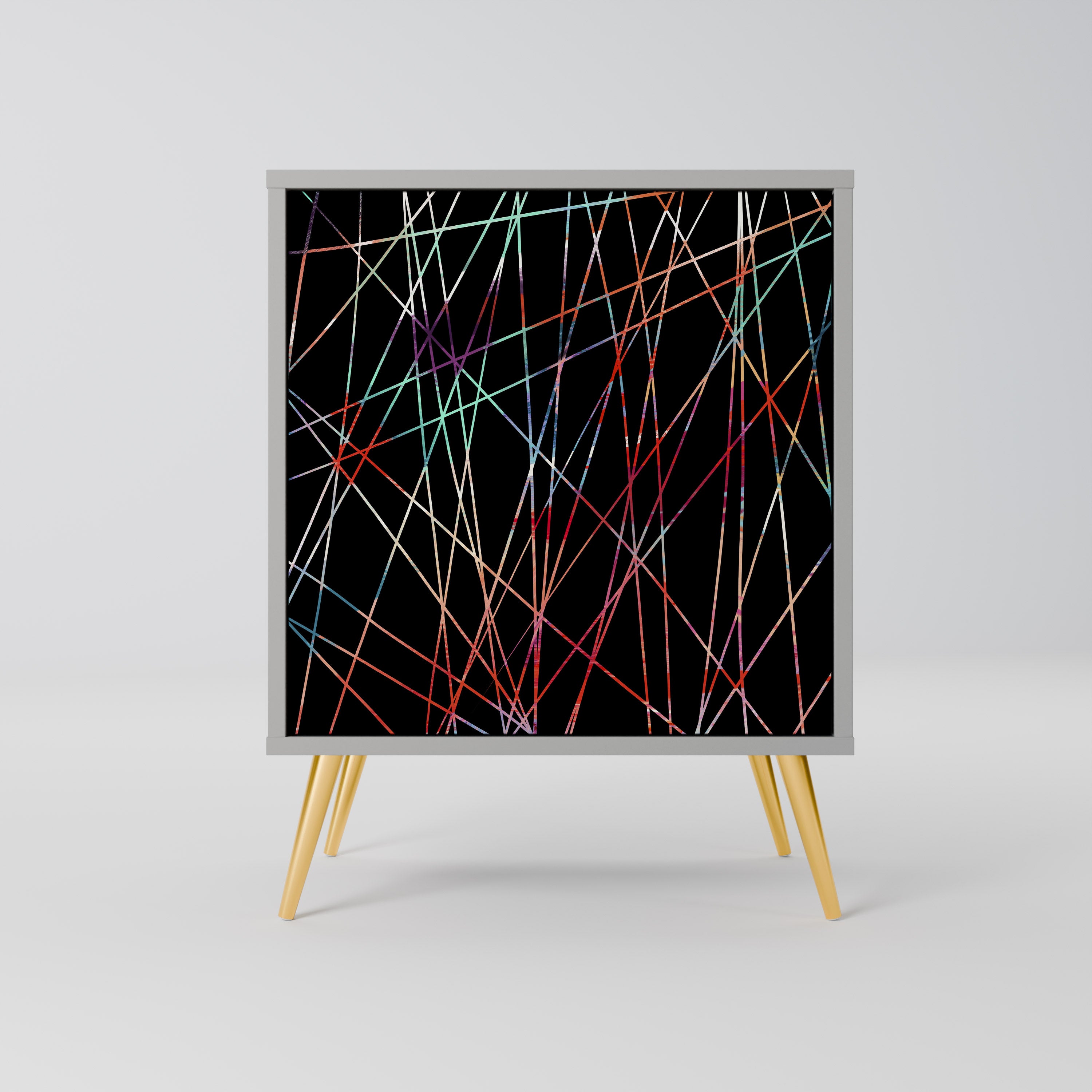 LUMINOUS SNARE 1-Door Sideboard in Grey Finish