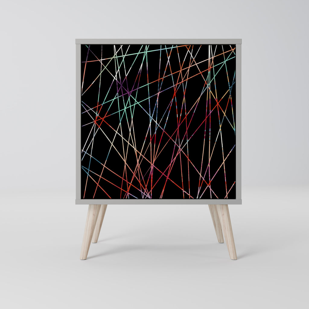 LUMINOUS SNARE 1-Door Sideboard in Grey Finish