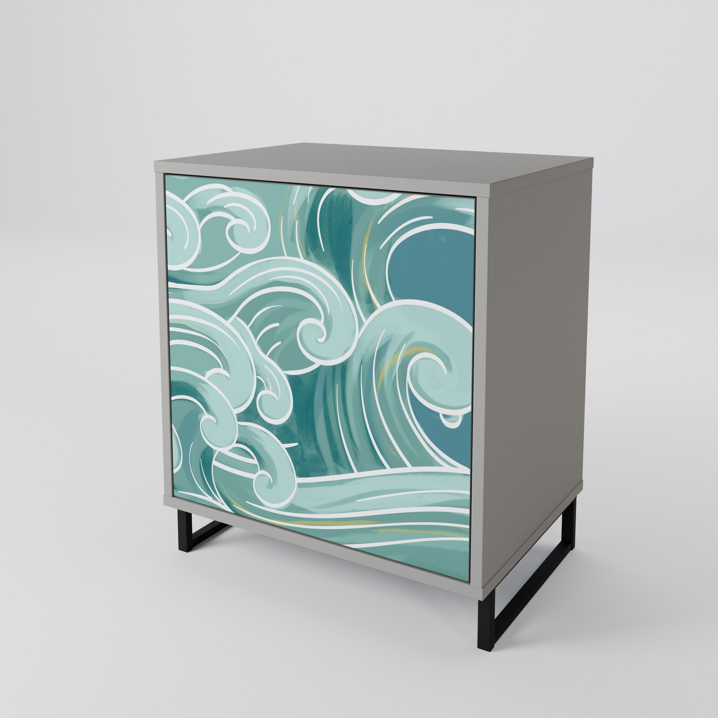 ASIAN SWAY Sideboard mit 1 Tür in Grau