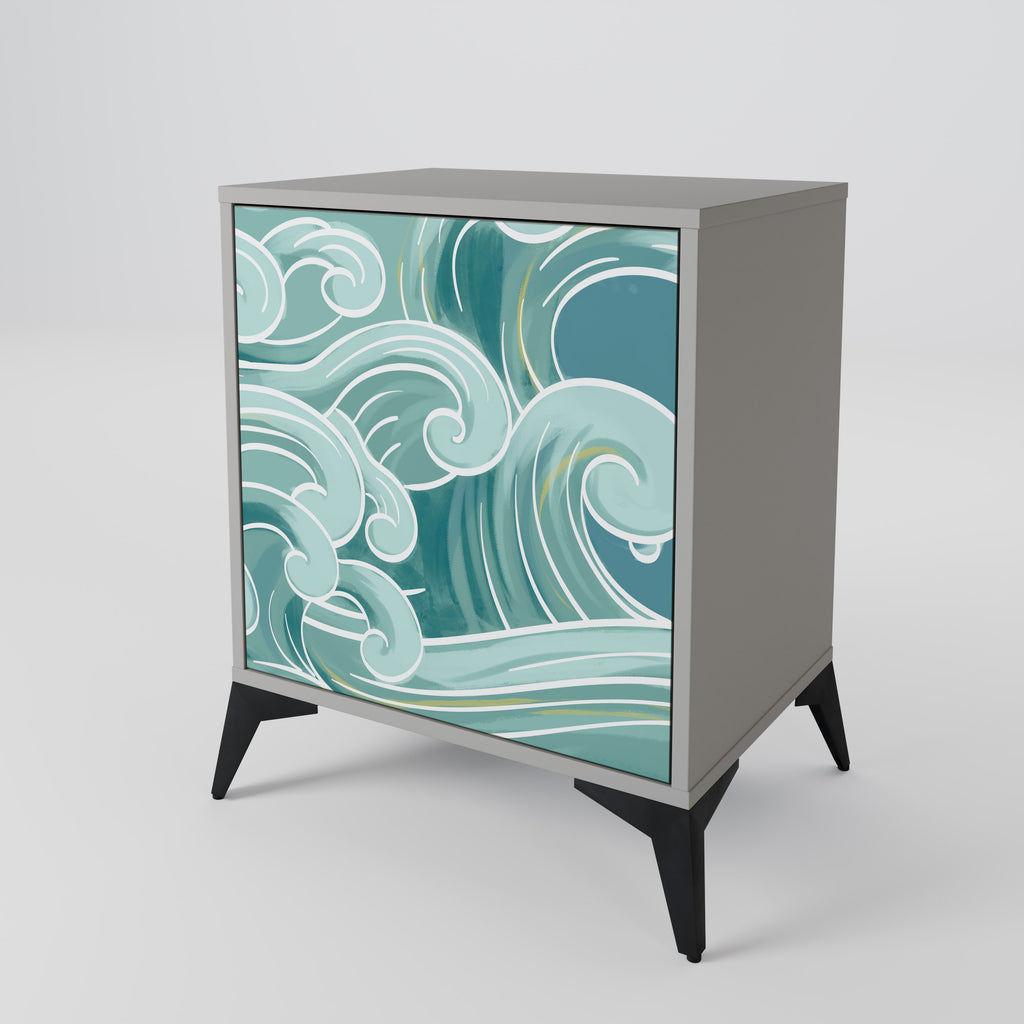 ASIAN SWAY Sideboard mit 1 Tür in Grau