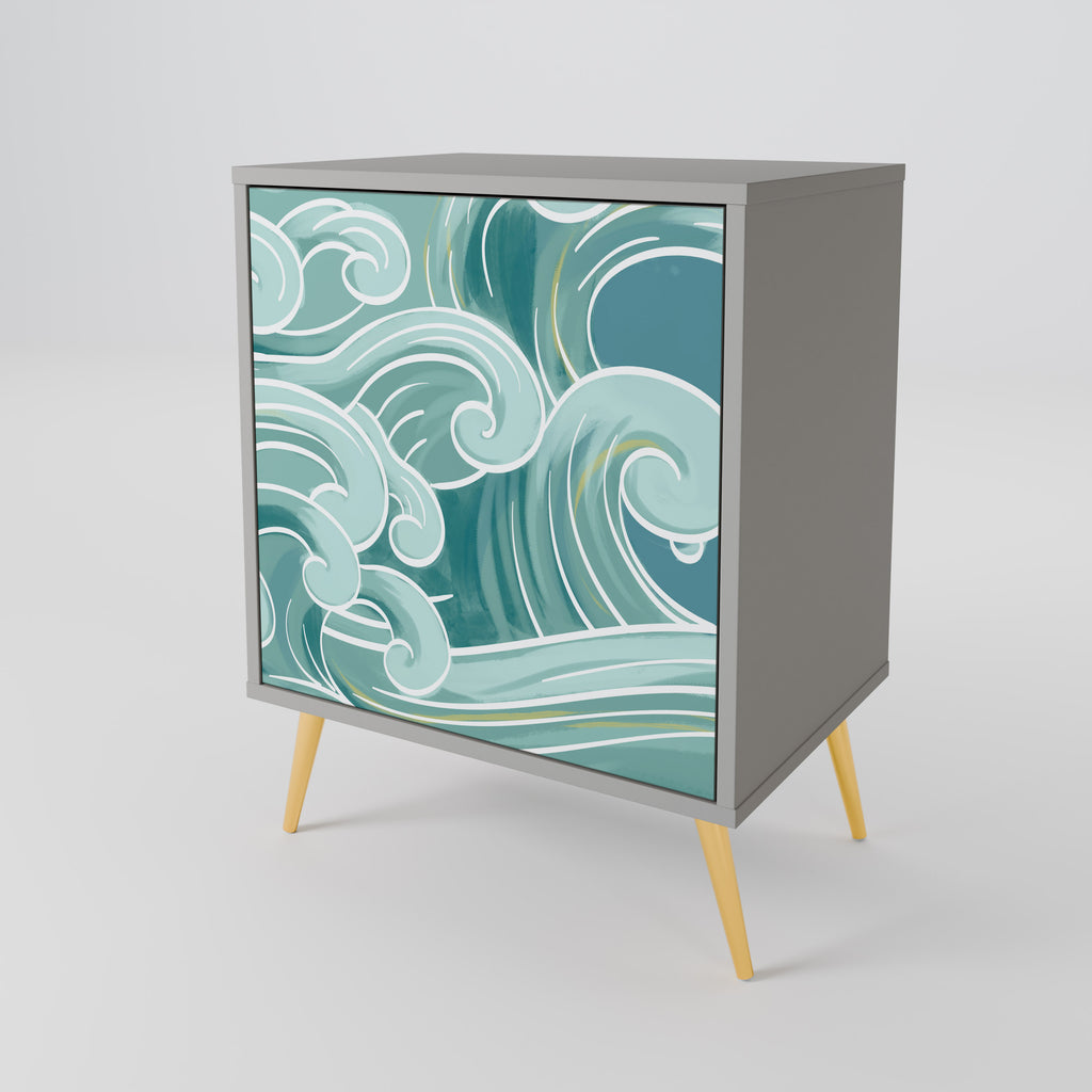 ASIAN SWAY Sideboard mit 1 Tür in Grau