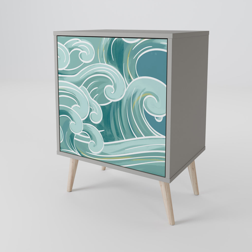 ASIAN SWAY Sideboard mit 1 Tür in Grau