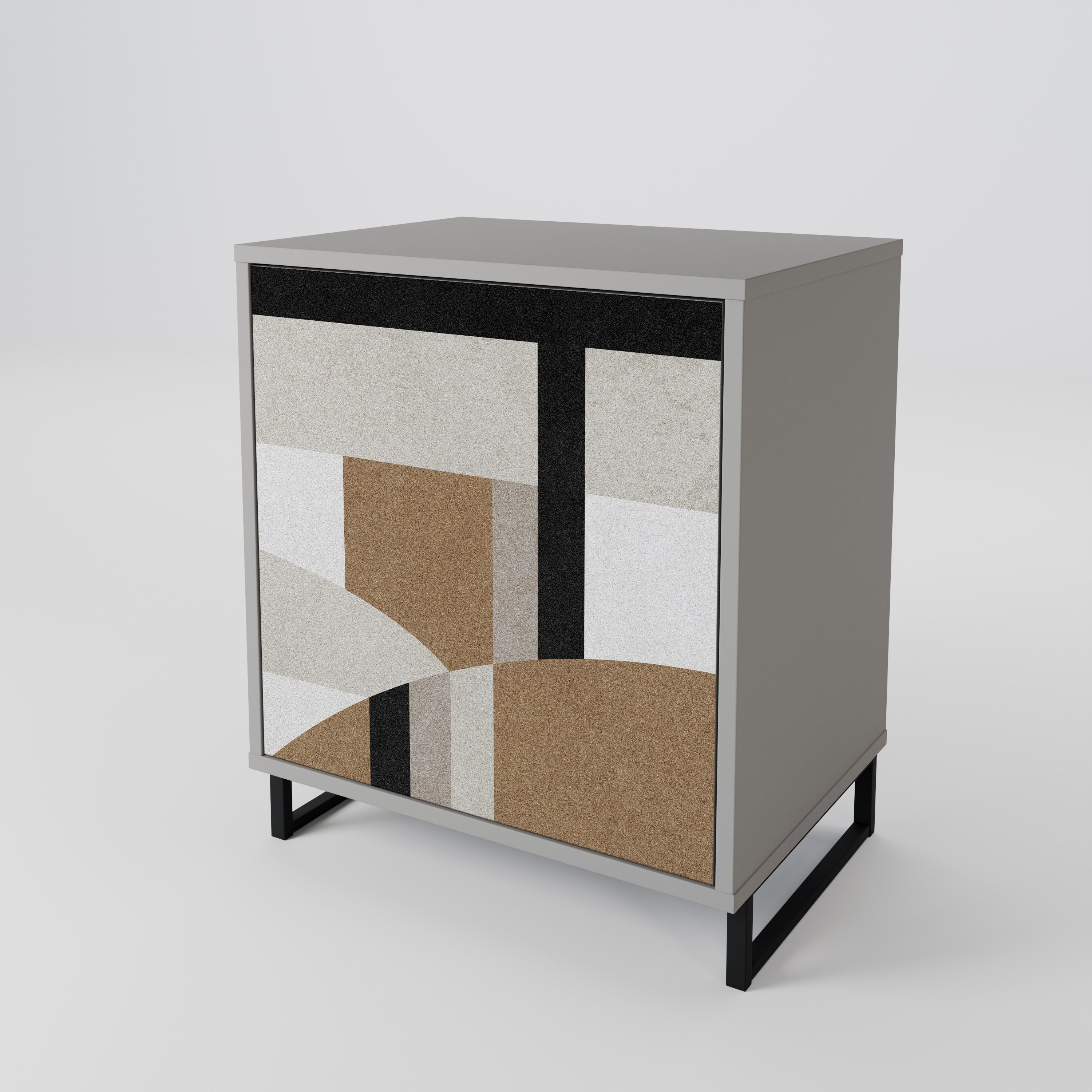 DELICATE MEMENTO 1-Door Sideboard in Grey Finish