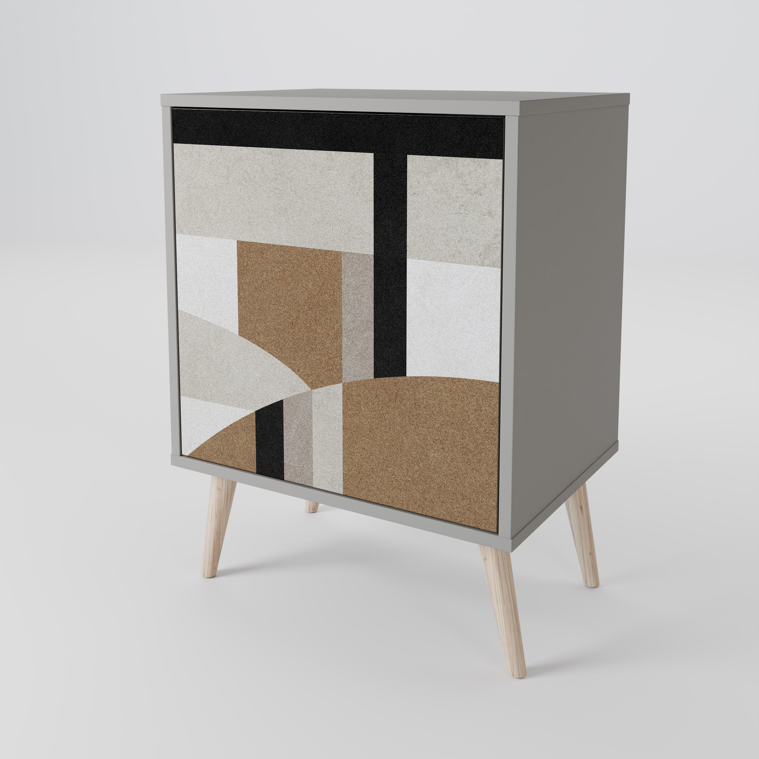 DELICATE MEMENTO 1-Door Sideboard in Grey Finish