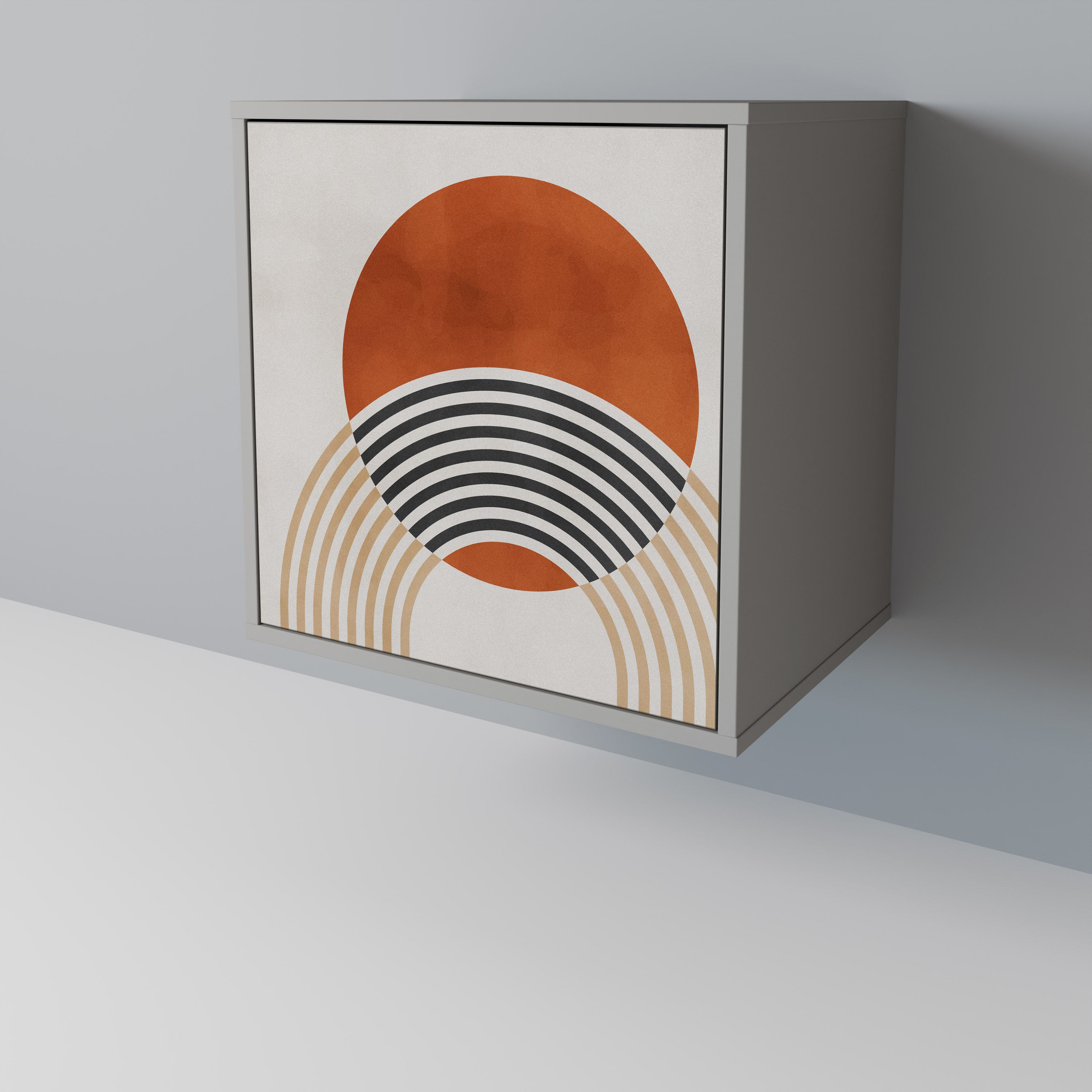 SPACE AROUND 1-Door Sideboard in Grey Finish