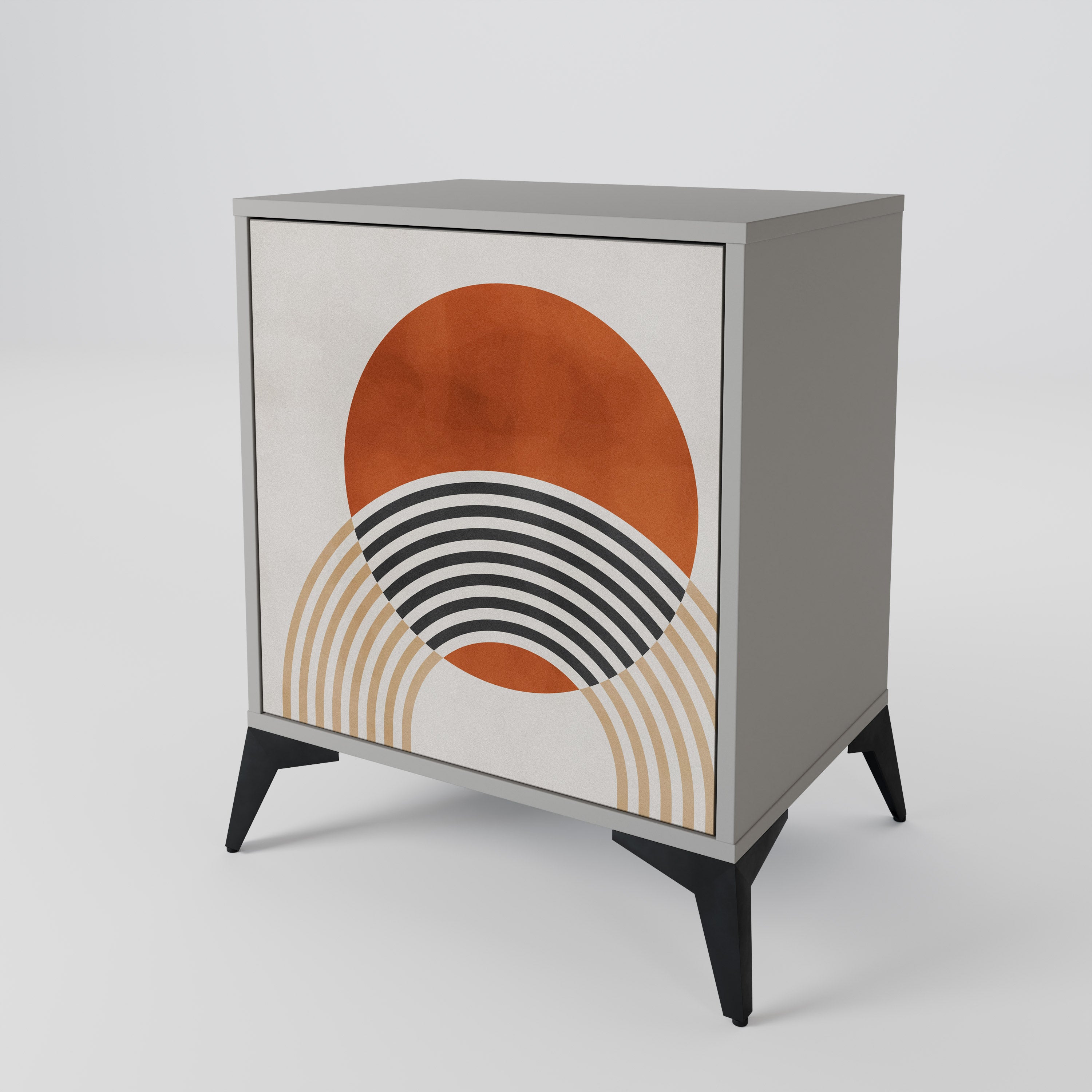 SPACE AROUND 1-Door Sideboard in Grey Finish