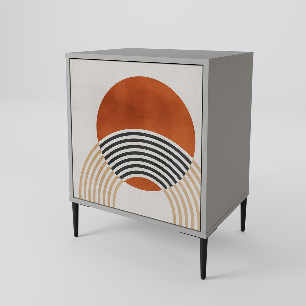 SPACE AROUND 1-Door Sideboard in Grey Finish