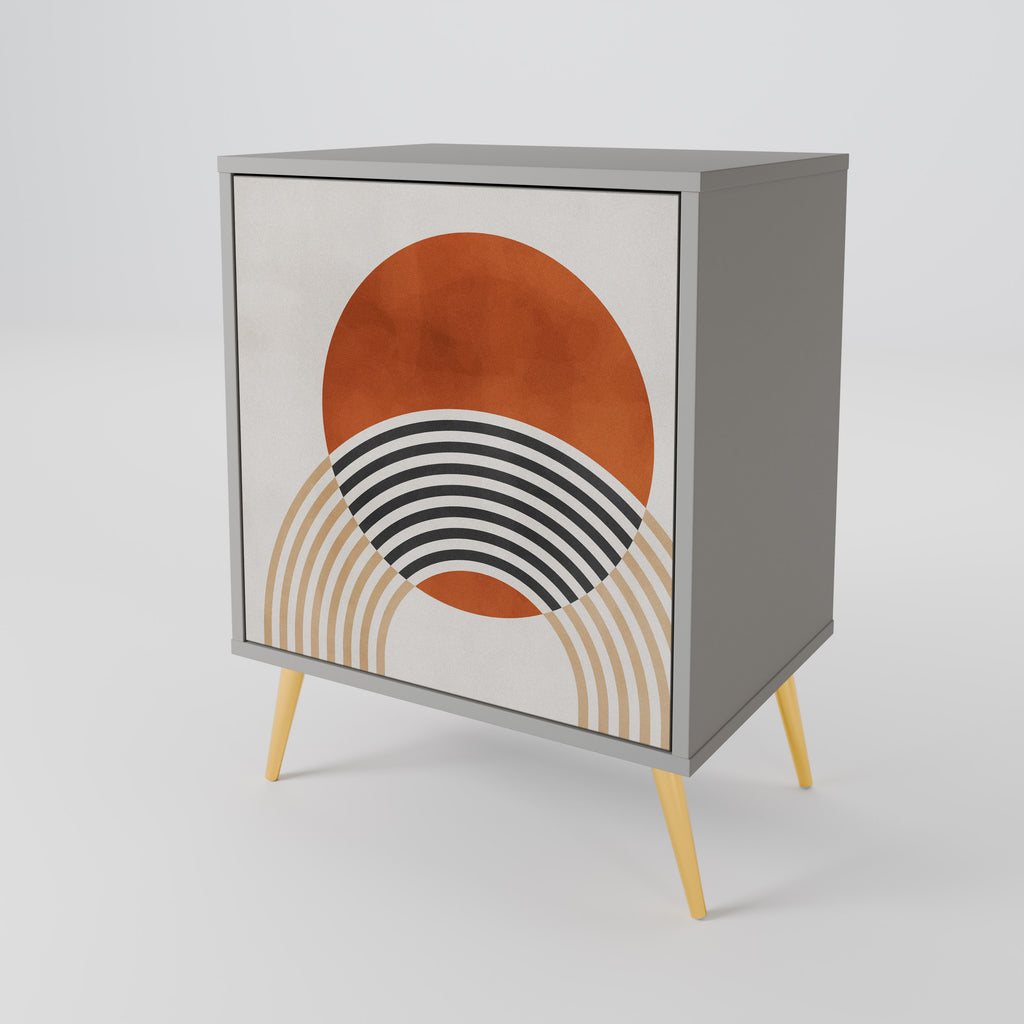 SPACE AROUND 1-Door Sideboard in Grey Finish