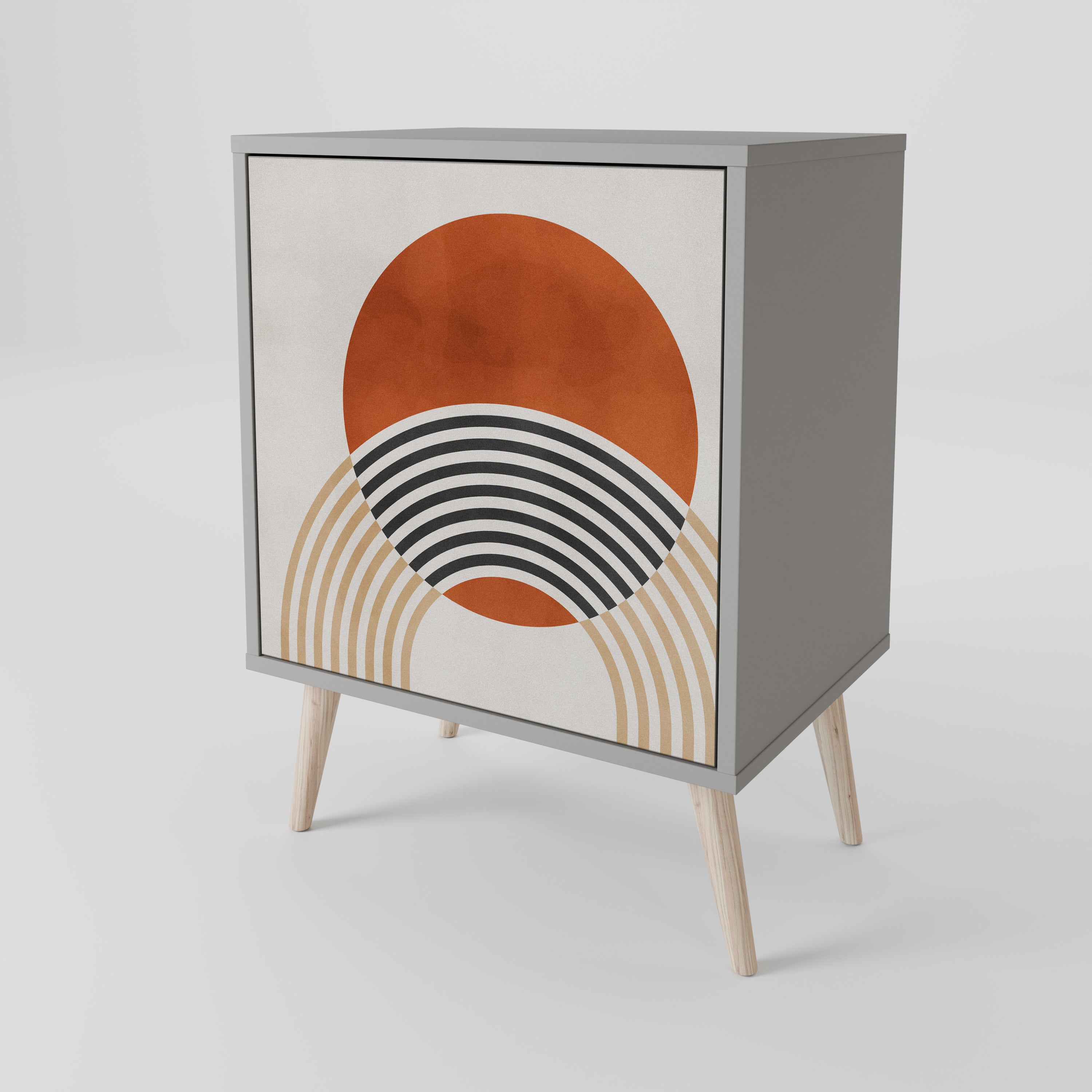 SPACE AROUND 1-Door Sideboard in Grey Finish