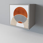 CIRCLE RHYTM 1-Door Sideboard in Grey Finish