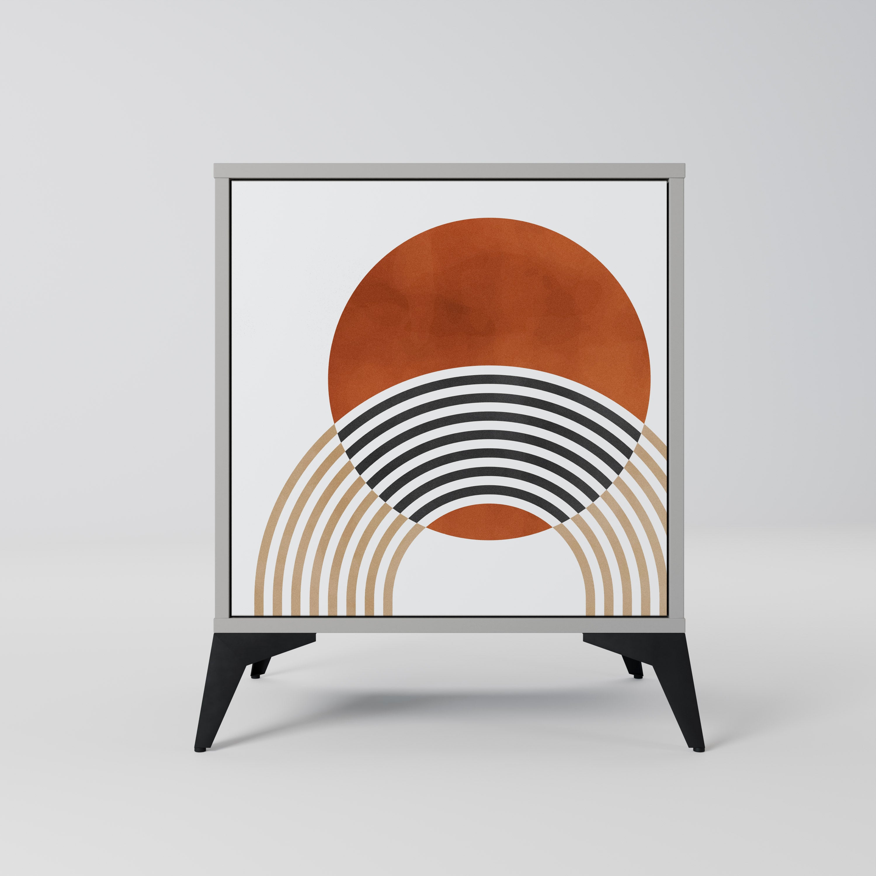 CIRCLE RHYTM 1-Door Sideboard in Grey Finish