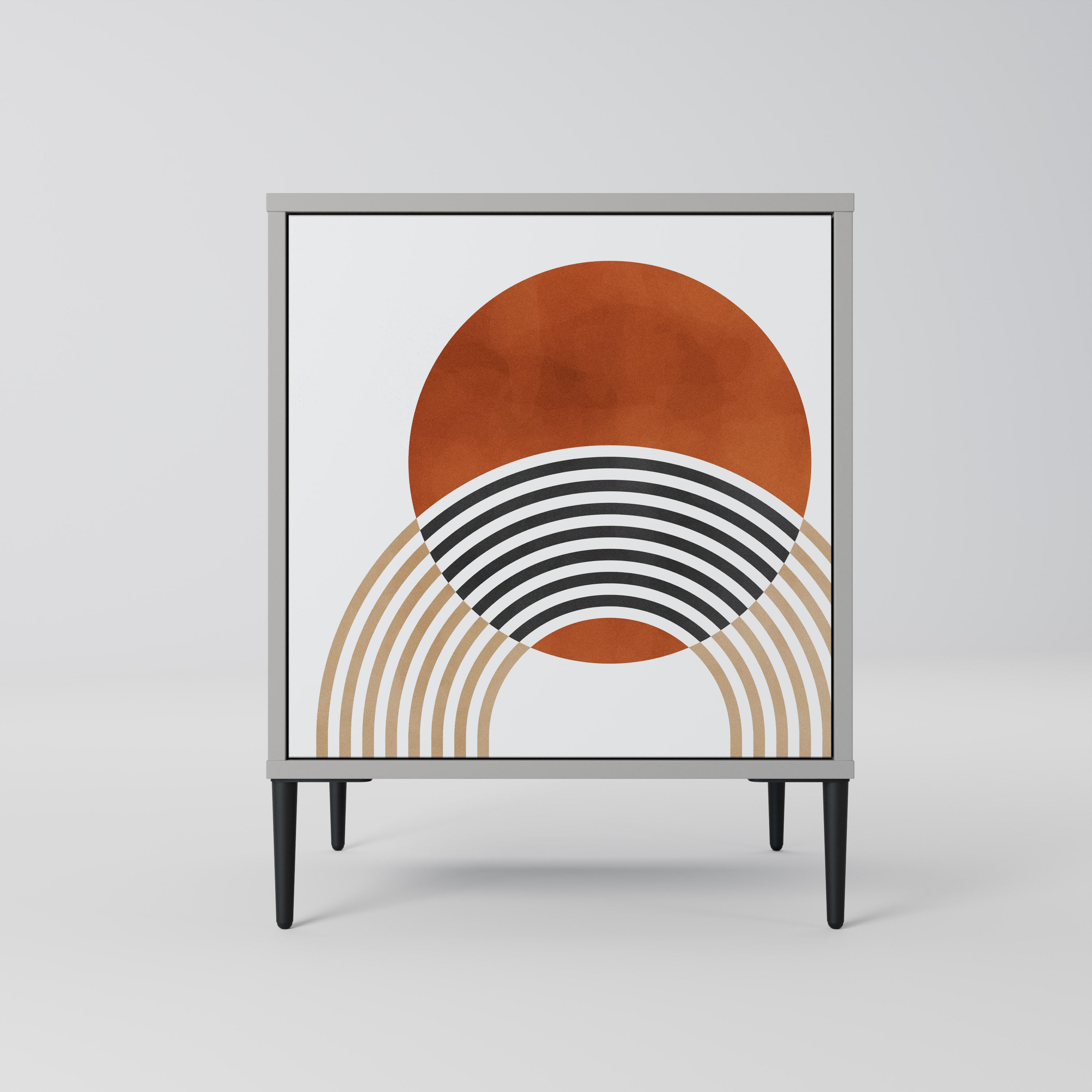 CIRCLE RHYTM 1-Door Sideboard in Grey Finish