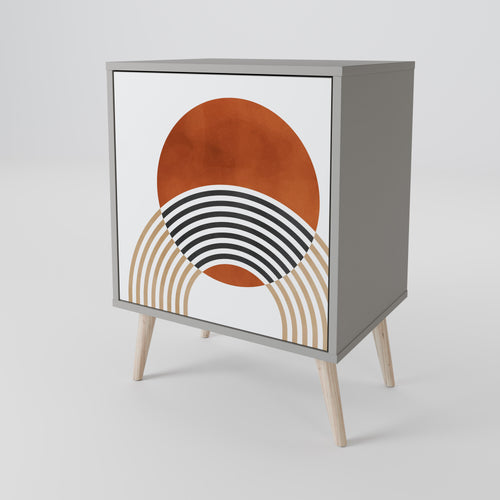 CIRCLE RHYTM 1-Door Sideboard in Grey Finish