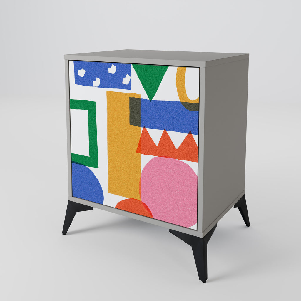 GEOMETRIC GLIMMER Sideboard mit 1 Tür in Grau
