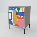 GEOMETRIC GLIMMER Sideboard mit 1 Tür in Grau