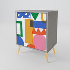 GEOMETRIC GLIMMER Sideboard mit 1 Tür in Grau
