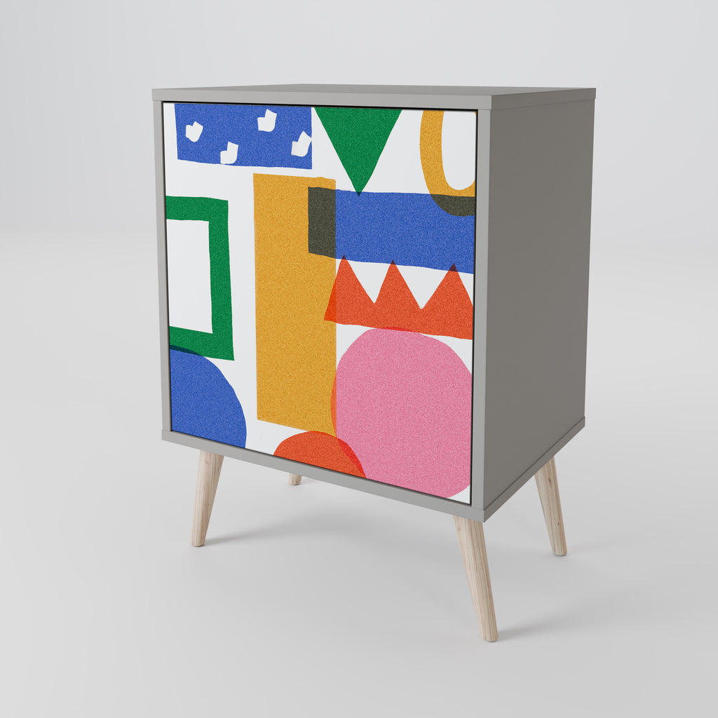GEOMETRIC GLIMMER Sideboard mit 1 Tür in Grau