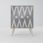 SHARP EDGES 1-Door Sideboard in Grey Finish