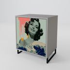 KANAGAWA BEAUTY 1-Door Sideboard in Grey Finish