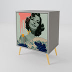 KANAGAWA BEAUTY 1-Door Sideboard in Grey Finish