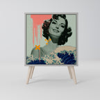 KANAGAWA BEAUTY 1-Door Sideboard in Grey Finish