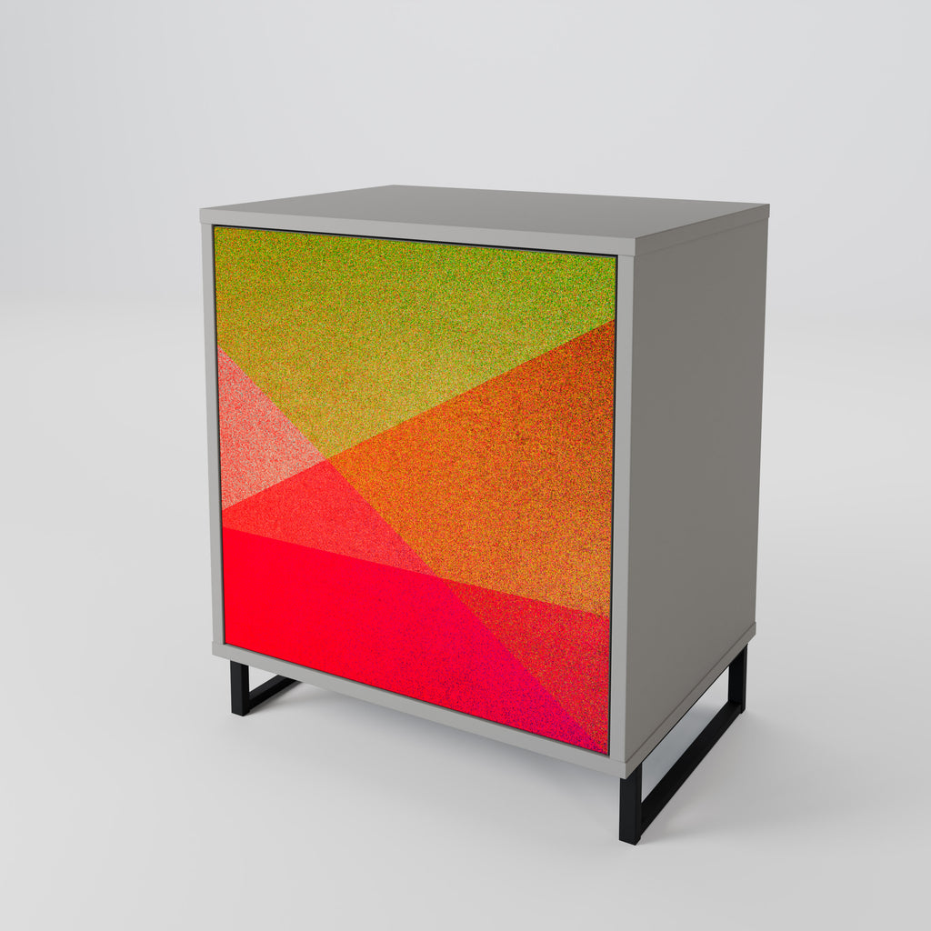 VIVID GEOMETRY 1-Door Sideboard in Grey Finish