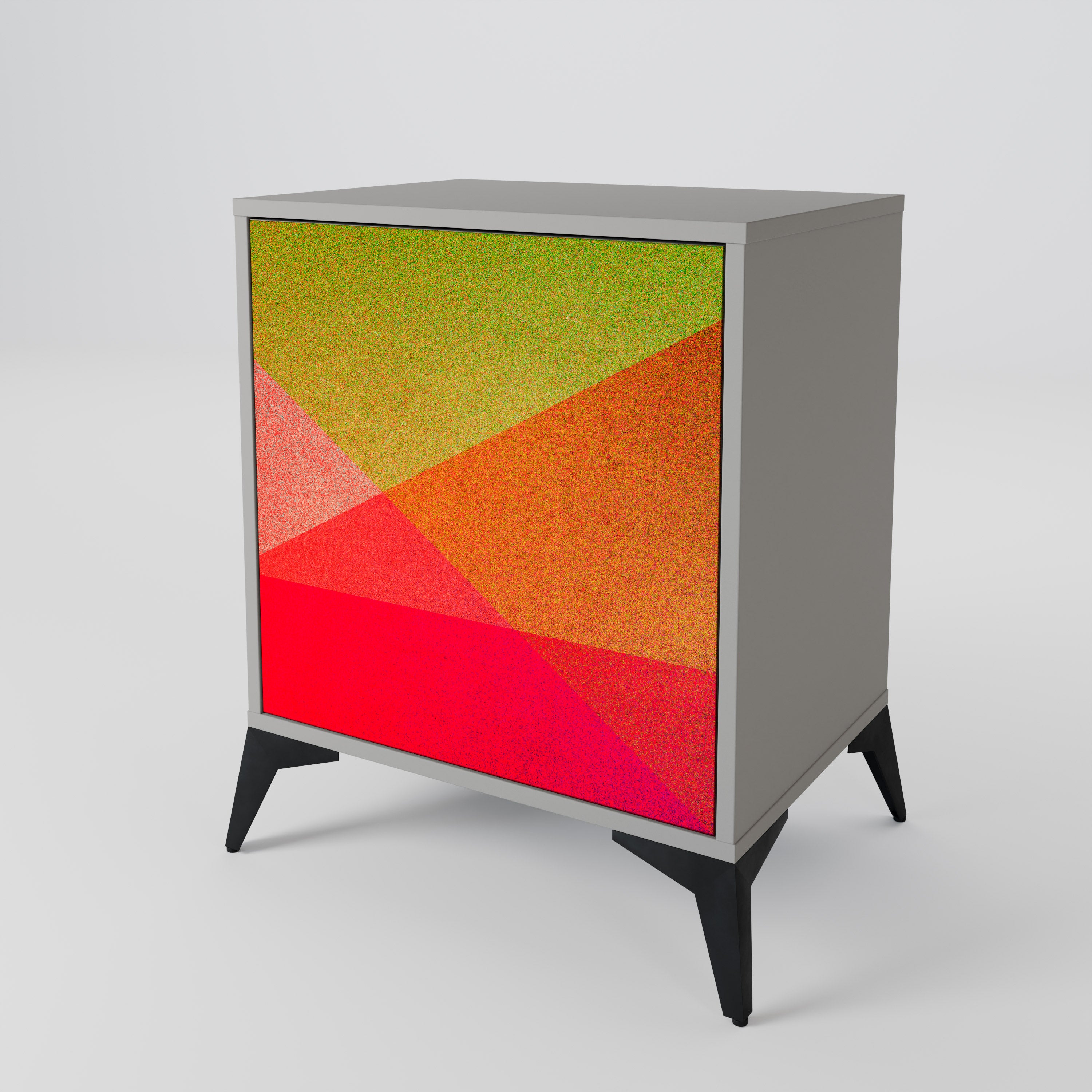 VIVID GEOMETRY 1-Door Sideboard in Grey Finish
