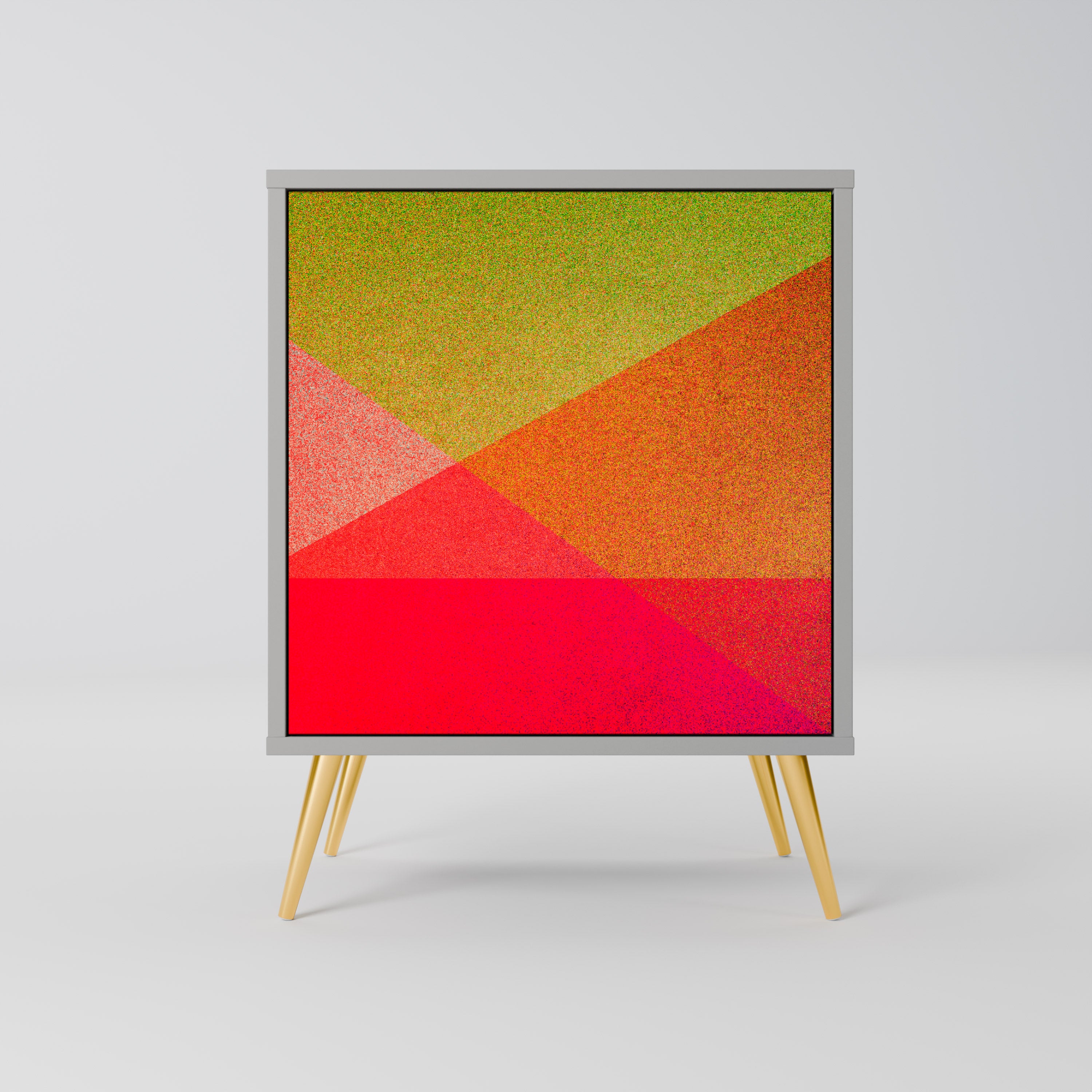 VIVID GEOMETRY 1-Door Sideboard in Grey Finish