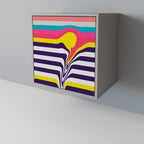 TONE COLLAPSE 1-Door Sideboard in Grey Finish