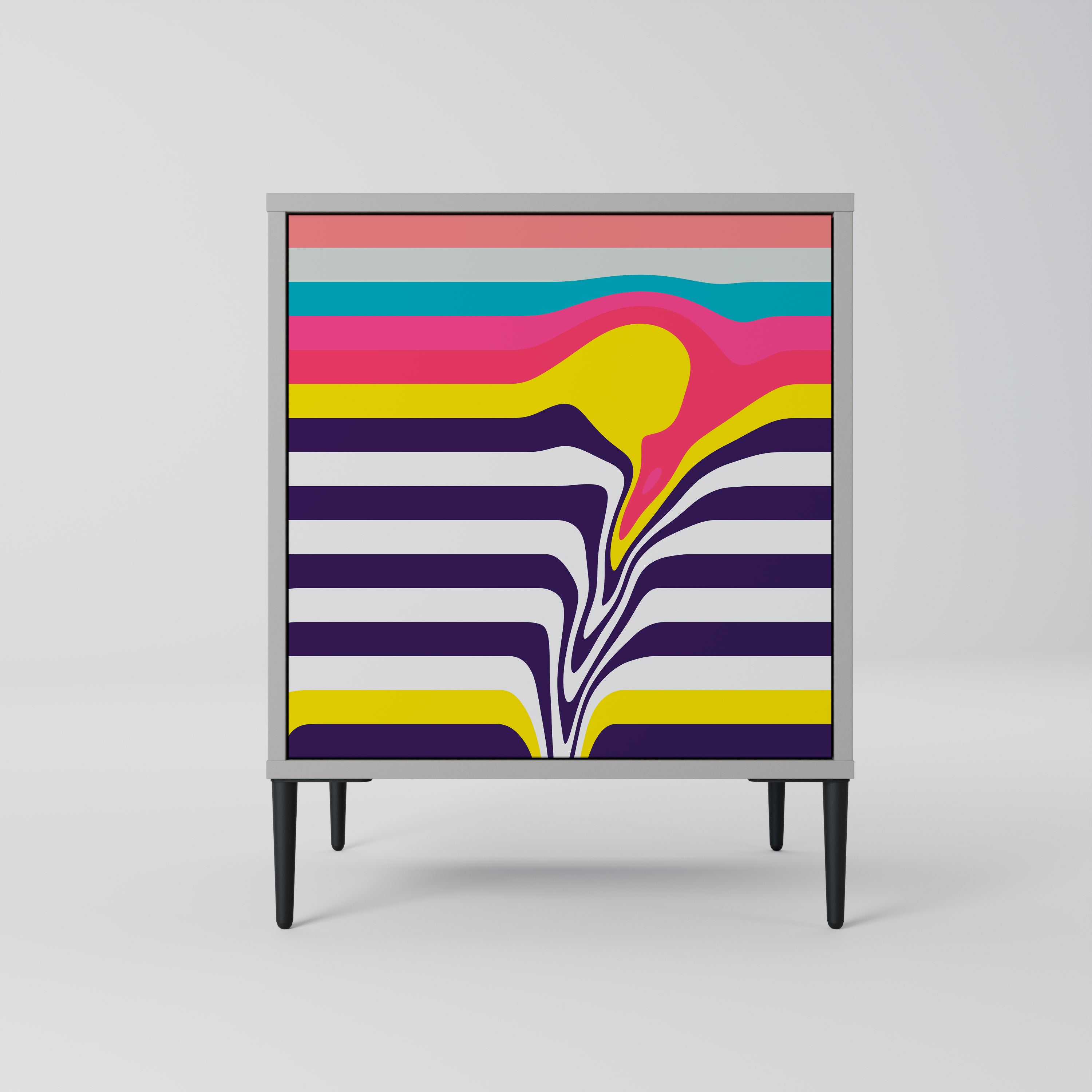 TONE COLLAPSE 1-Door Sideboard in Grey Finish