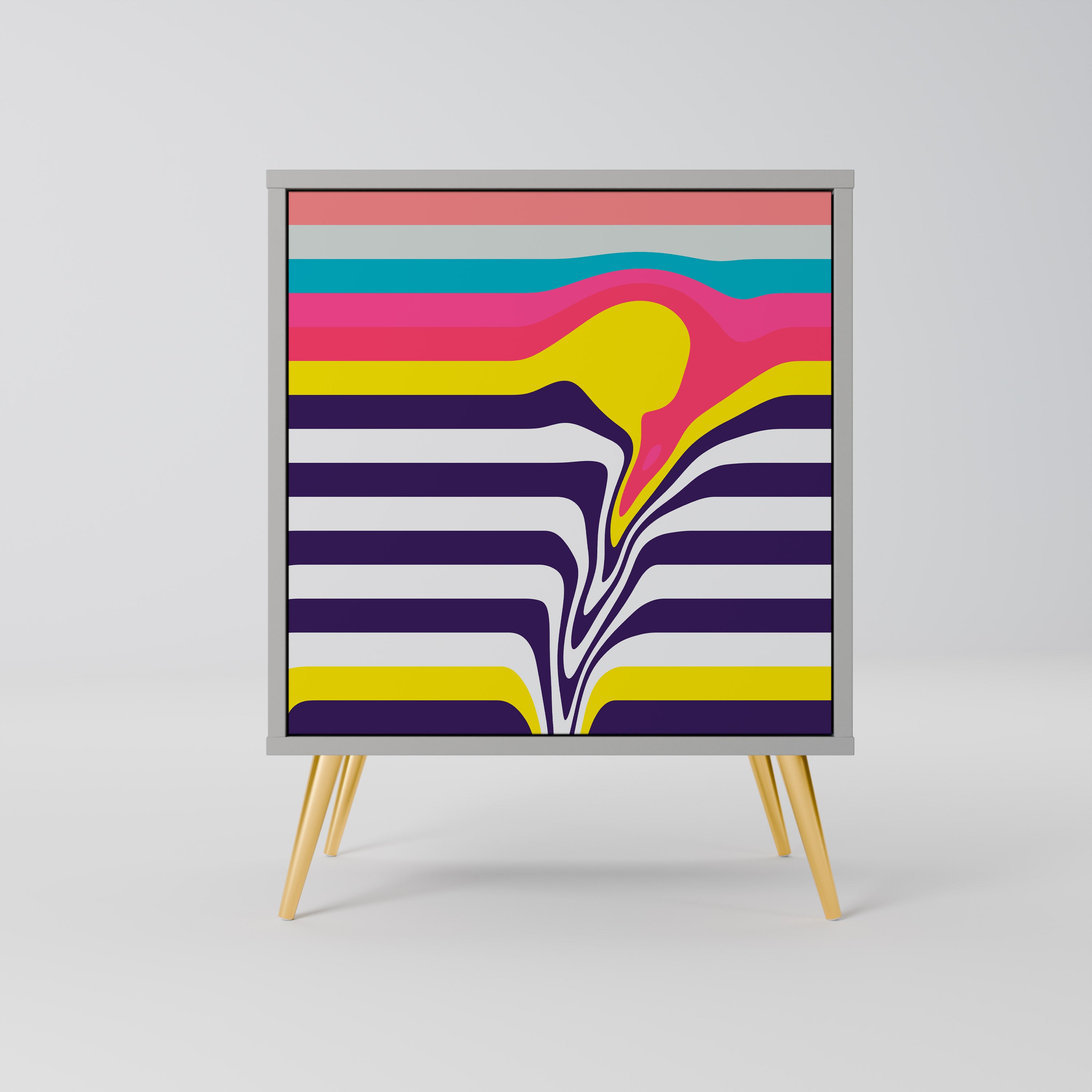 TONE COLLAPSE 1-Door Sideboard in Grey Finish