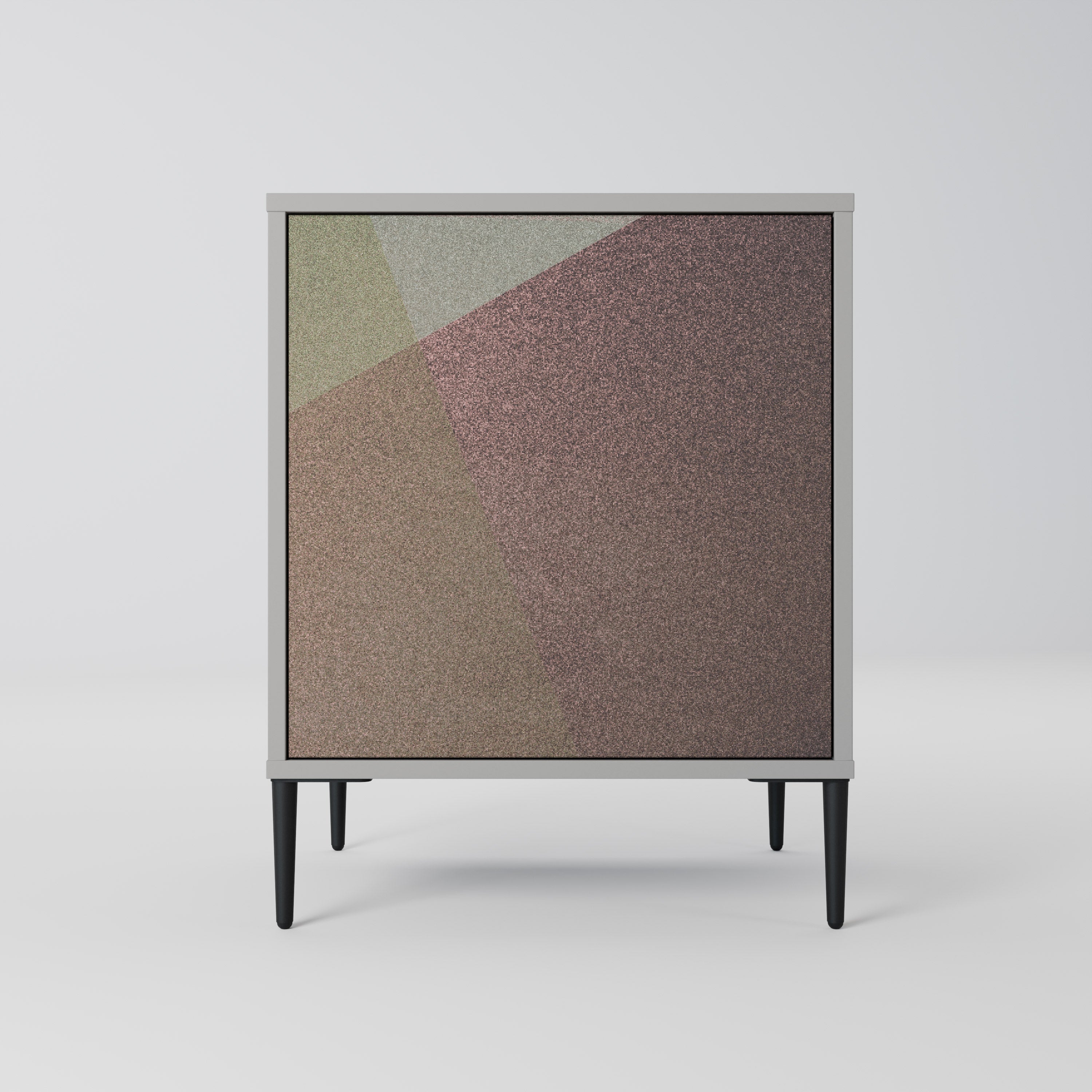 BEIGE GEOMETRY 1-Door Sideboard in Grey Finish