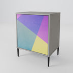 BRIGHT GEOMETRY 1-Door Sideboard in Grey Finish
