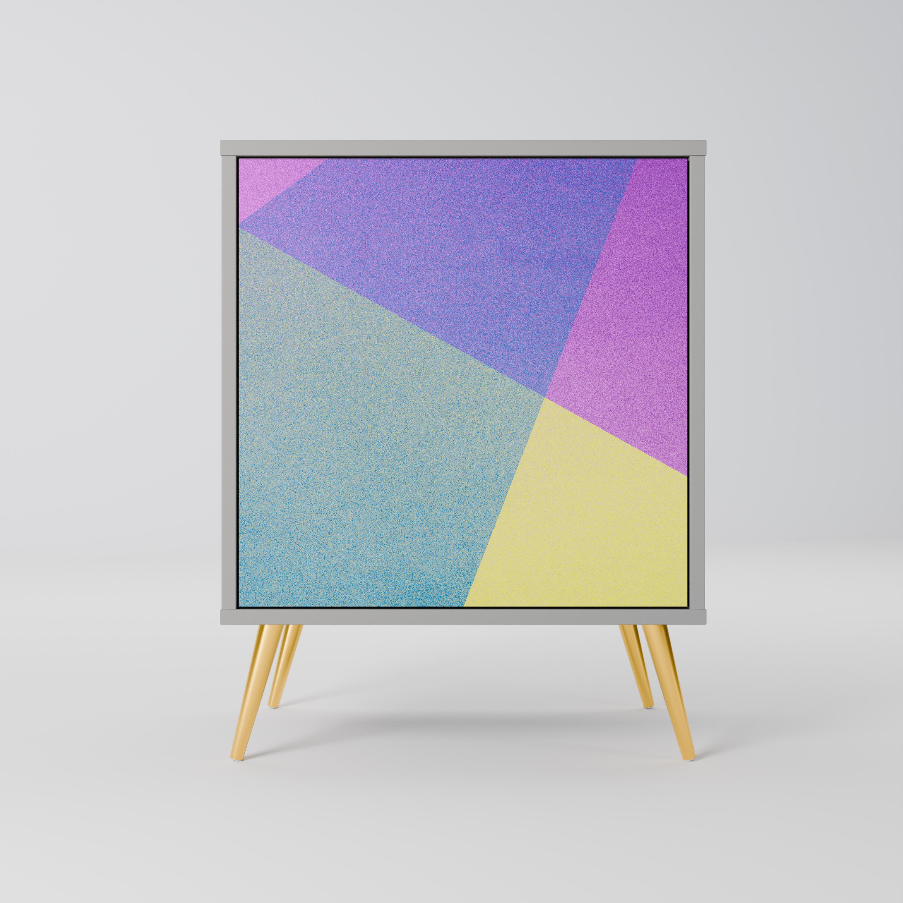 BRIGHT GEOMETRY 1-Door Sideboard in Grey Finish