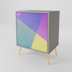 BRIGHT GEOMETRY 1-Door Sideboard in Grey Finish