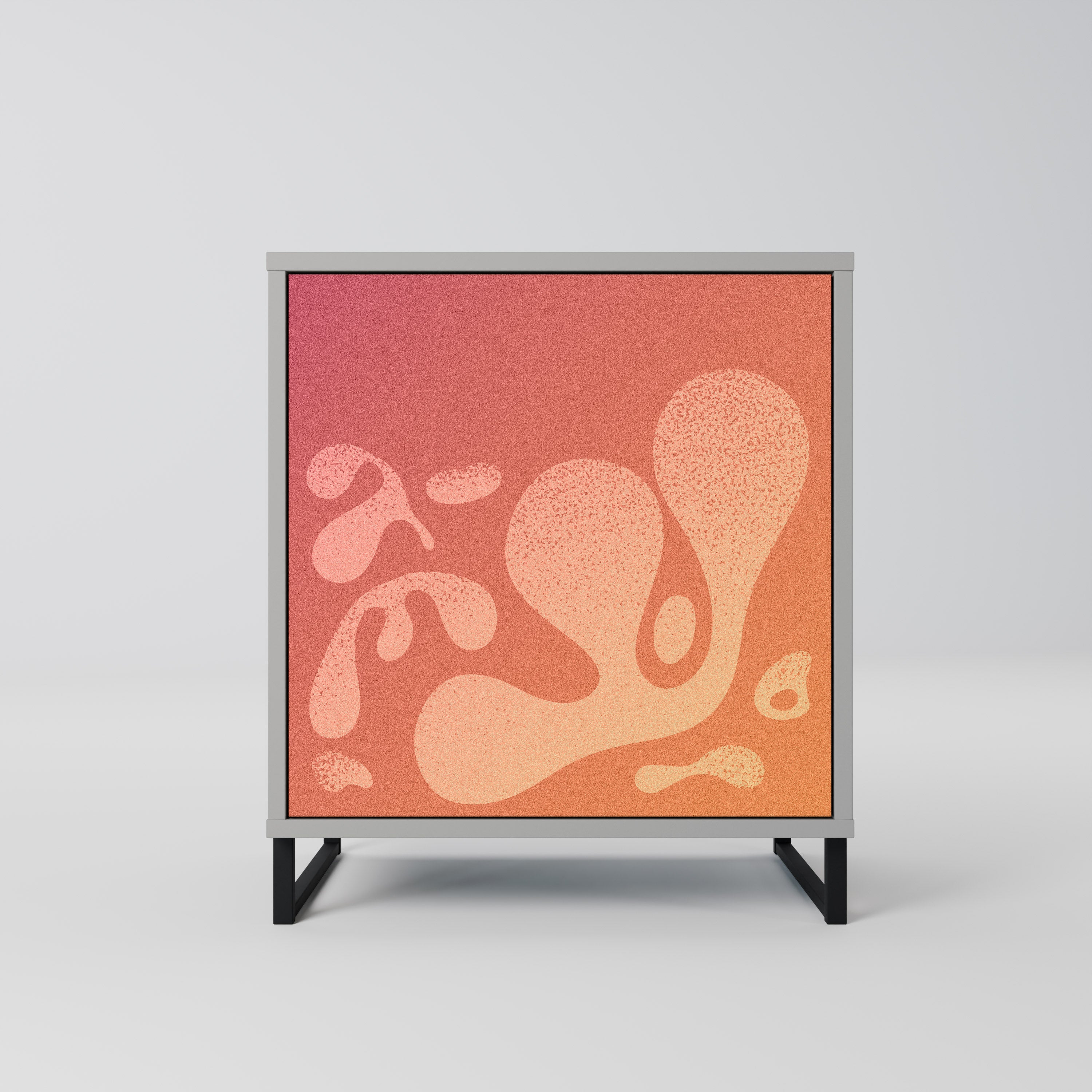 IRREGULAR PINK 1-Door Sideboard in Grey Finish