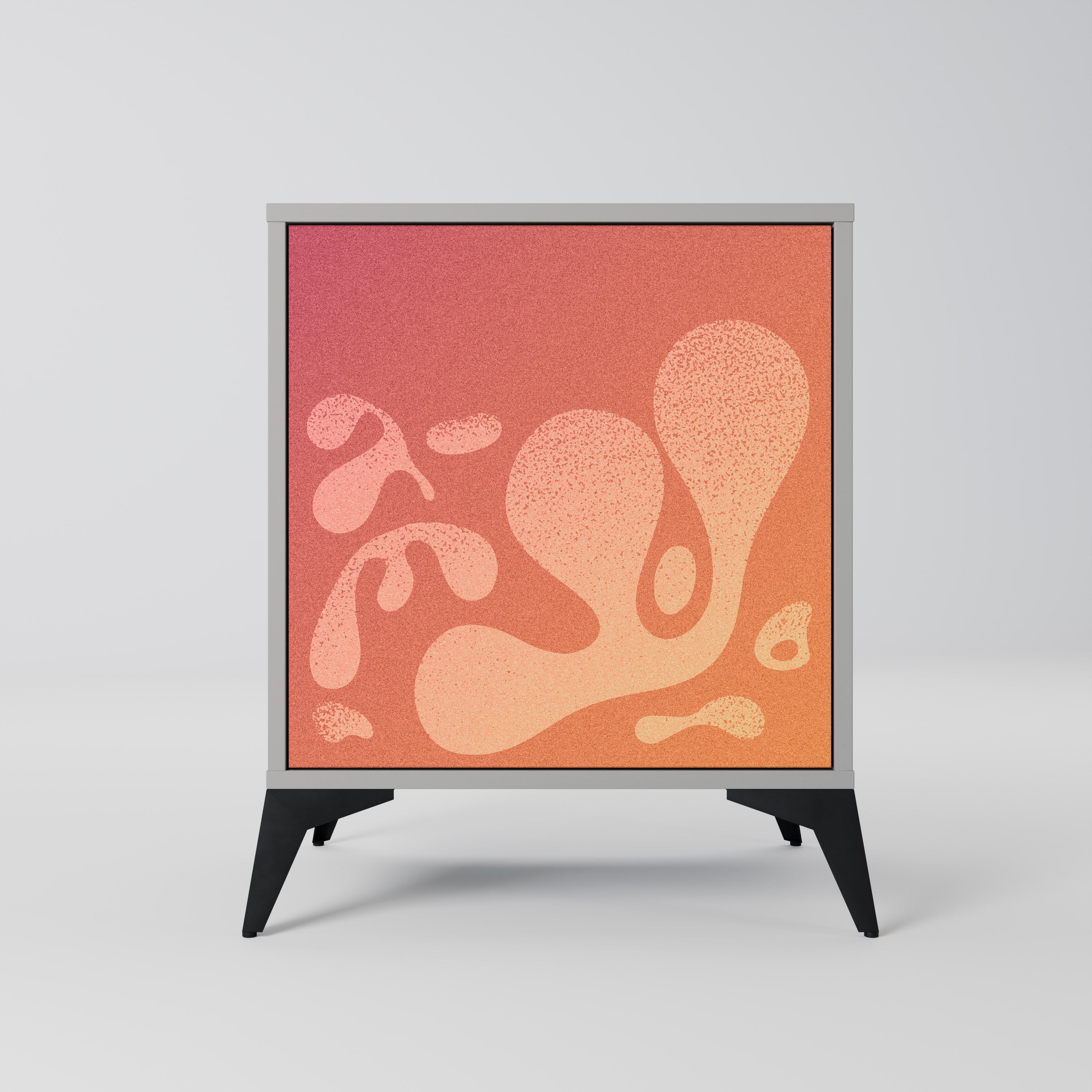 IRREGULAR PINK 1-Door Sideboard in Grey Finish