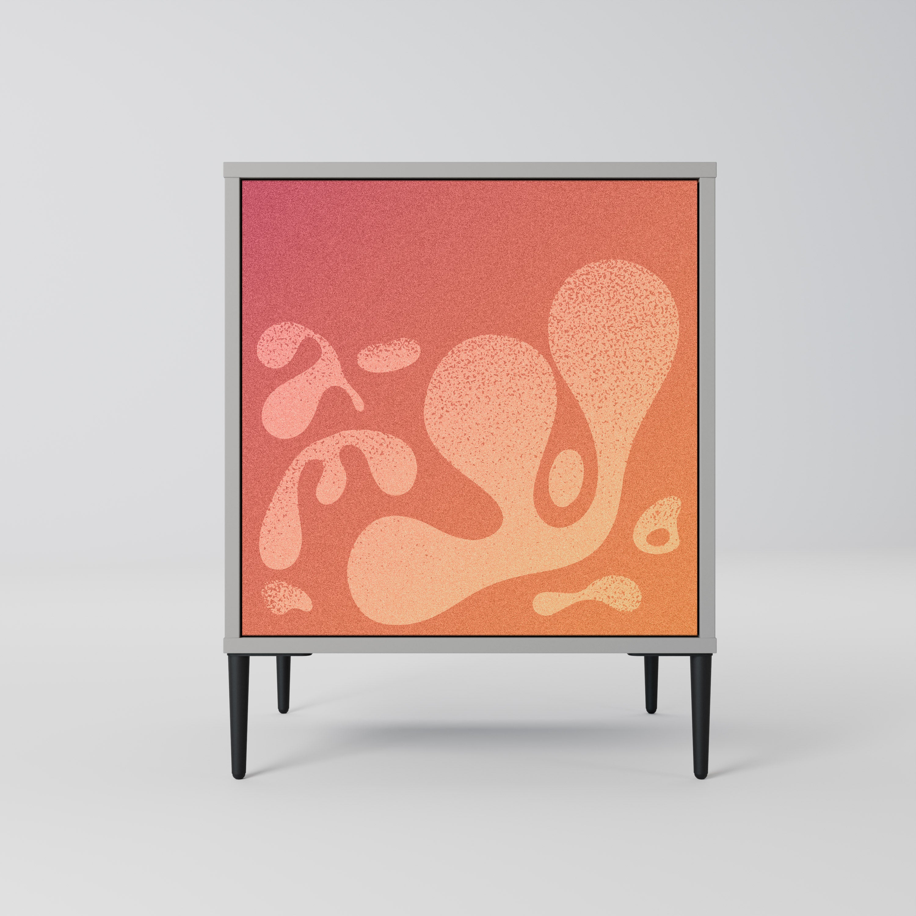 IRREGULAR PINK 1-Door Sideboard in Grey Finish