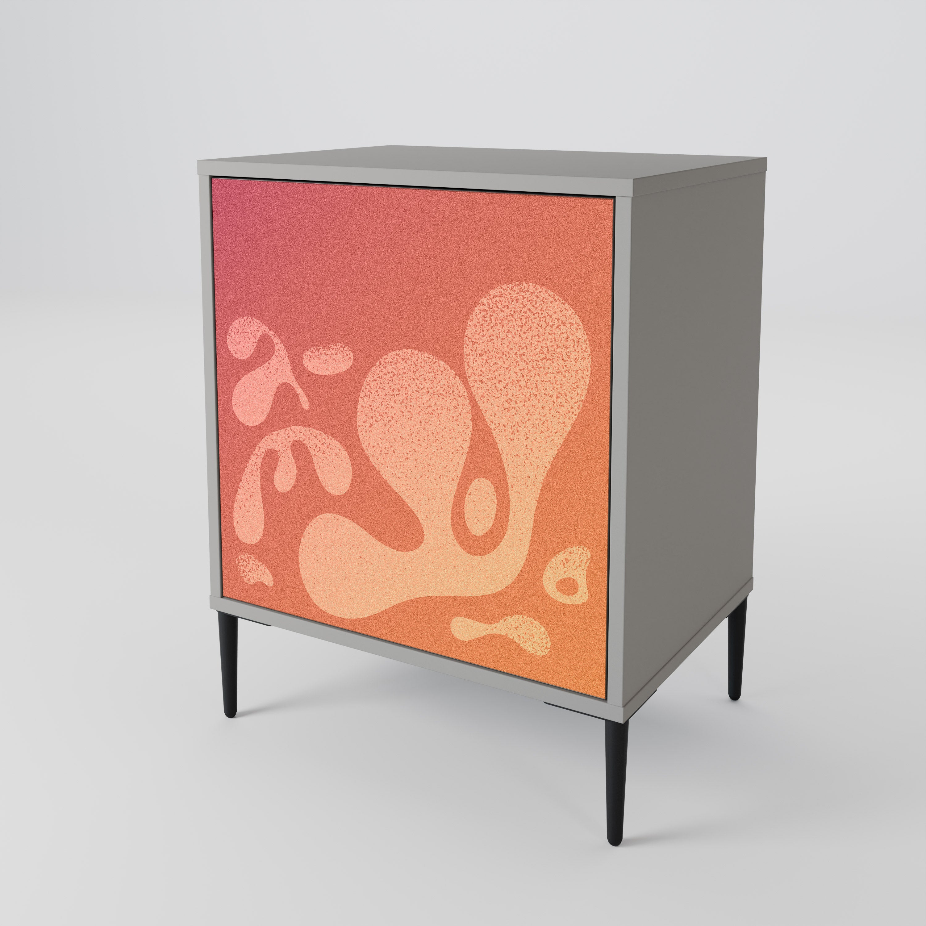 IRREGULAR PINK 1-Door Sideboard in Grey Finish